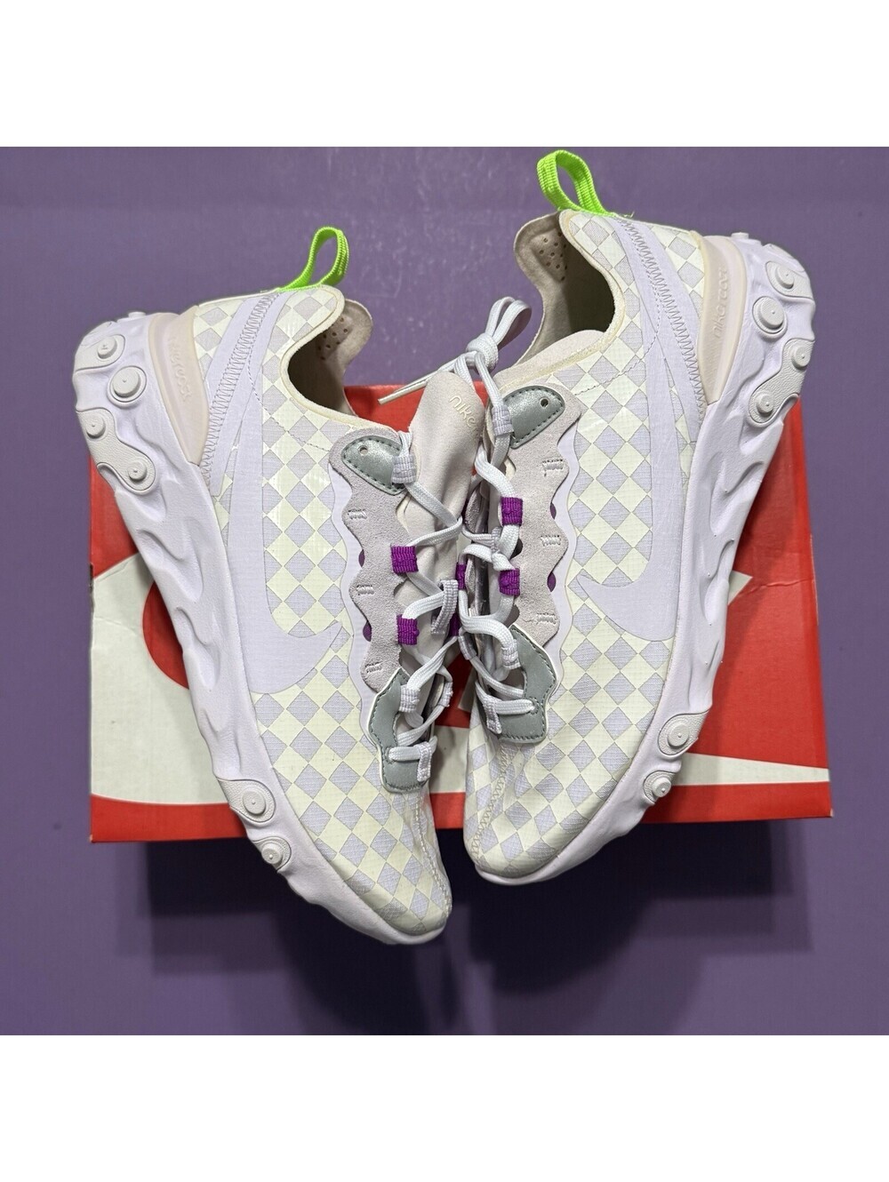 Rare 2019 Nike React Element 55 Barely Grape Shoes CN0146-500 Women Size 9.5 New
